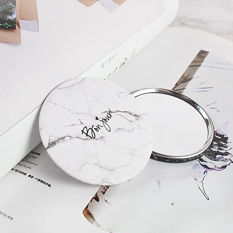 

1pc Simple And Stylish single-sided Gift Makeup Mirror Nordic Style Marble Mirror G0504