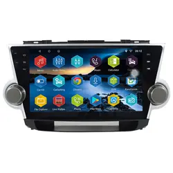 Дюймов 10,2 дюймов Android 7.0.0 1 г + г 16 г 4 ядра 2 Din для Toyota Highlander 2012-2008 автомобильный мультимедийный радио gps навигация