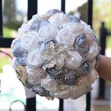 17 цветов Свадебный букет белые свадебные букеты искусственная Роза цветок