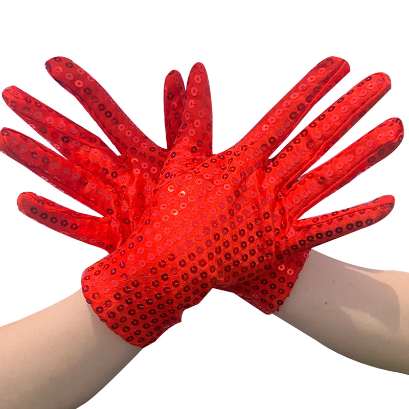 8 Colors Fashion Boys Girls Men Women Bling Bling Performance Gloves Sequin Dance Gloves Stage Effect Shining Mittens