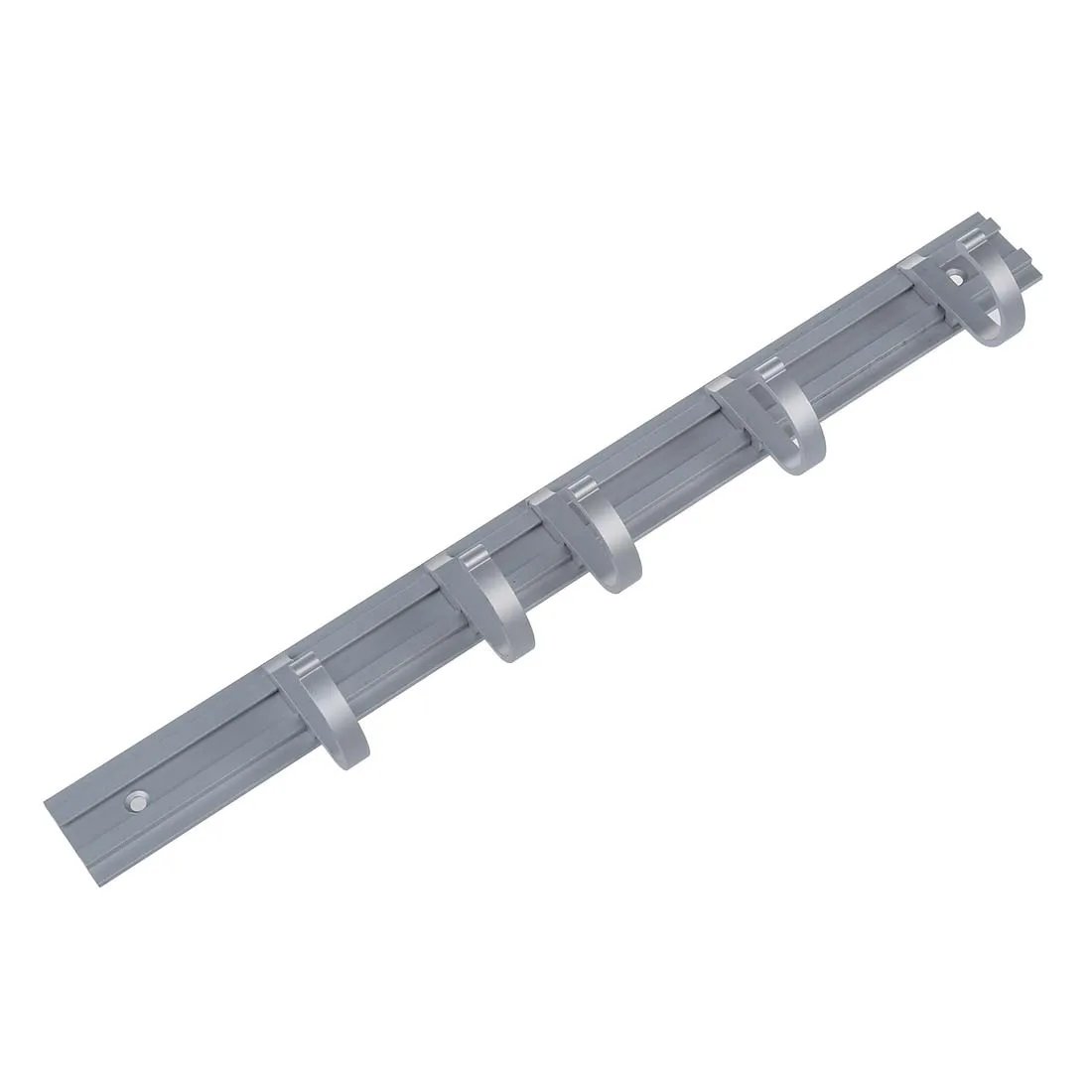 

Aluminium Alloy Wall Mounted 5 Flat Head Hooks Coat Towel Hat Rack Silver Tone