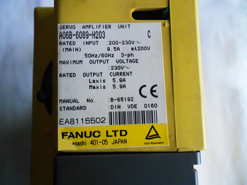 Протестированный усилитель сервопривода Fanuc CNC мотор драйвер a06b-6089-h203