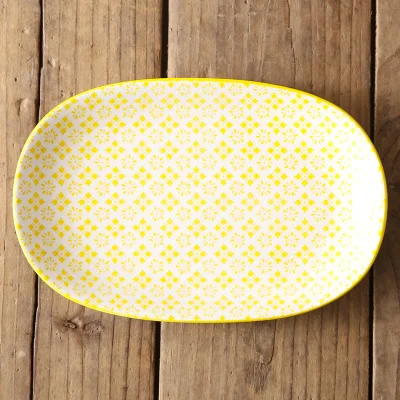 EECAMAIL простая креативная Скандинавская подглазурная Цветная Керамическая Посуда бытовая 10 дюймов Рыбная тарелка японская овальная тарелка - Цвет: L