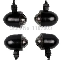 Freies Verschiffen 4 X Schwarz Panhead Bernstein blinker universal cruiser chopper custom bobber cafe racer xl