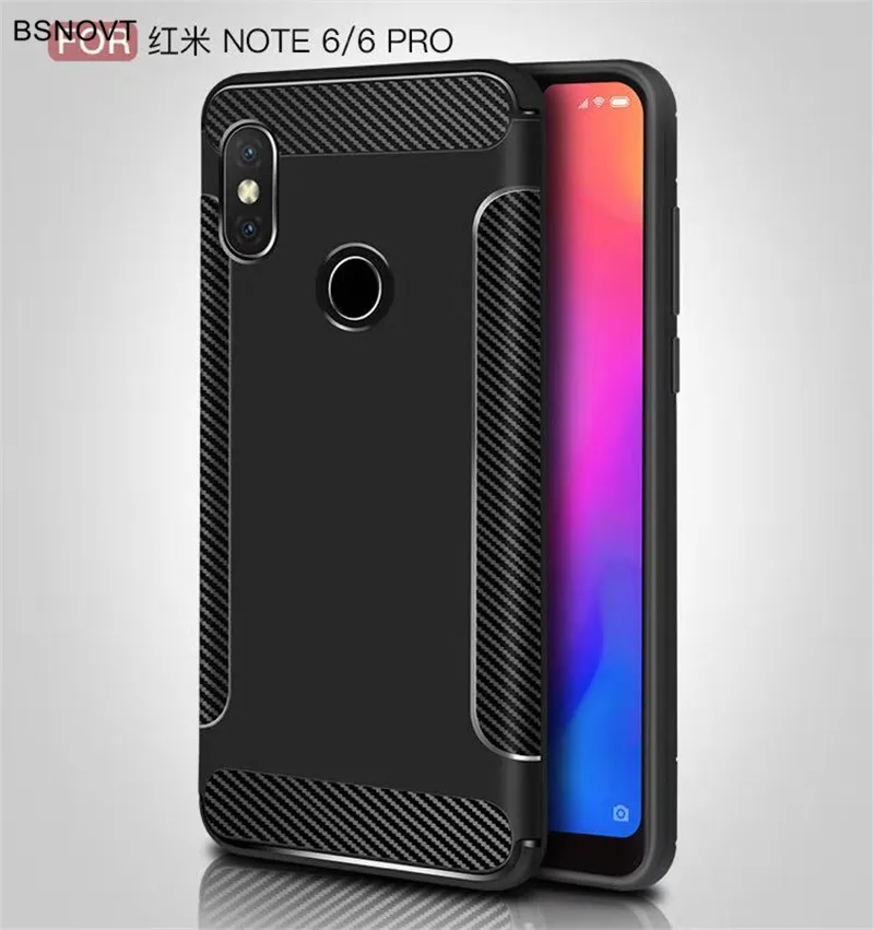 cheap For Xiaomi Redmi Note 6 Case Soft Silicone Carbon Fiber Anti knock Case For Xiaomi Redmi Note 6 Cover For Xiaomi Redmi Note 6