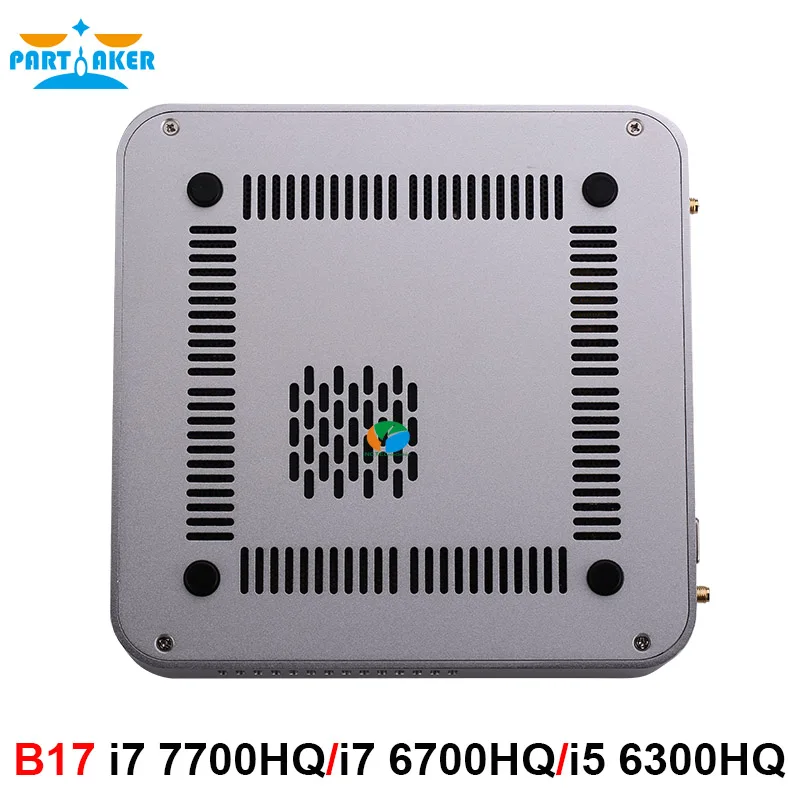 Причастник Intel Core i7 7700HQ 6700HQ i5 6300HQ Мини ПК Windows 10 Barebone компьютер DDR4 32 Гб ram 512 ГБ SSD 4K HTPC