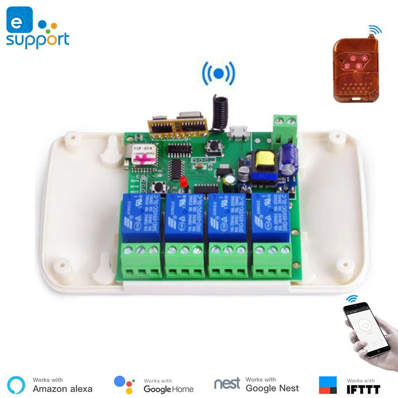 4 канальный переключатель Ewelink smart DC5V/DC 7V 32V/AC 90V 250V для DIY умного дома|Модули дома| |