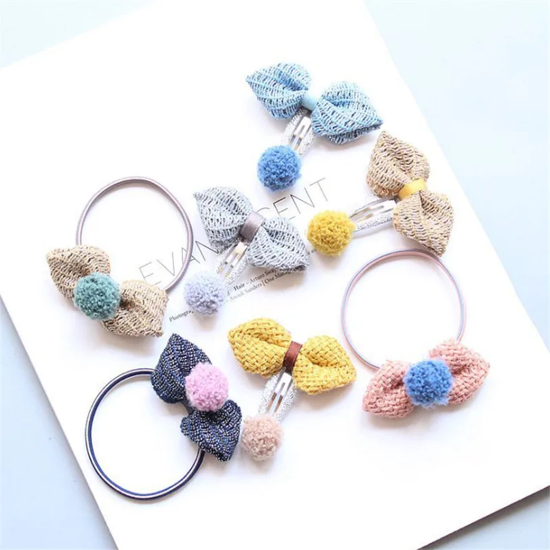 

10pcs/lot New Lovely Children Girls Rabbit Bow Hair Rope Hairpin Fashion Kids Cute Hair Clips Hair Accessories Headwear