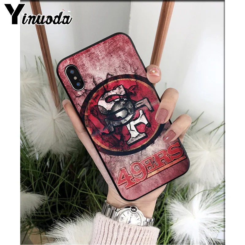 Yinuoda San Francisco 49ers ТПУ мягкий черный чехол для телефона чехол для iPhone 8 7 6 6S Plus 5 5S SE XR X XS MAX чехол - Цвет: A10