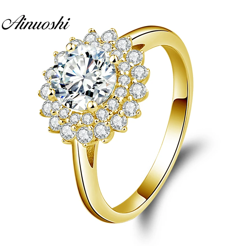 AINUOSHI 10K Solid Yellow Gold Double Halo Ring 1ct Round Cut SONA Diamond Ring Luxurious Wedding Engagement Jewelry Women Ring
AINUOSHI 10K Solid Yellow Gold Double Halo Ring 1ct Round Cut SONA Diamond Ring Luxurious Wedding Engagement Jewelry Women Ring