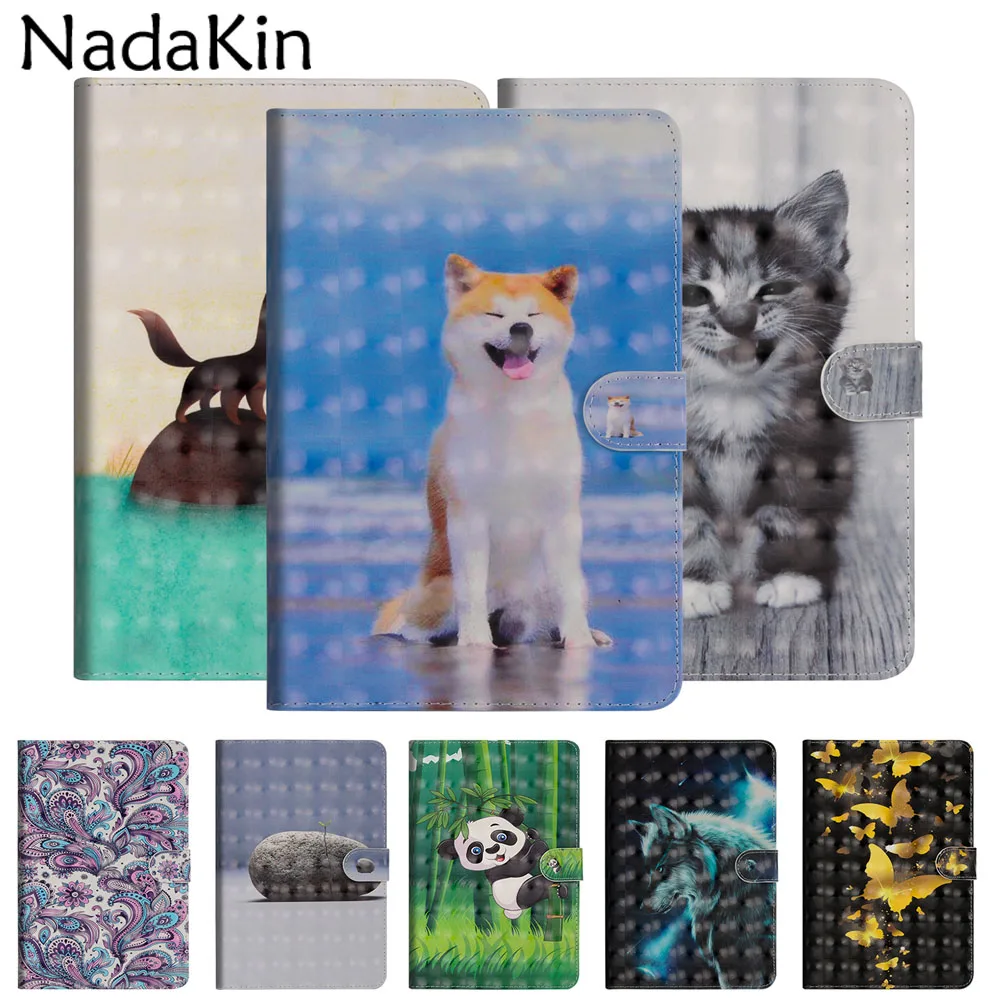 

for iPad Mini 4 3D Vision Painted Flip Book Case PU Leather Cover Shell Card Money Slots Holder Stand Wallet Magnetic Clasp