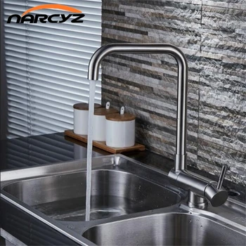 

NEW Kitchen Faucet Single Handle 304 Stainless Steel Mixer Sink Tap Mixer Hot Cold Water Torneira 360 Degree Rotating XT-94
