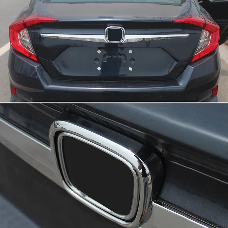 Для Honda Civic 10th Gen 4dr Седан ABS Chrome Задняя Крышка багажника украшения отделка 1 шт. стайлинга автомобилей