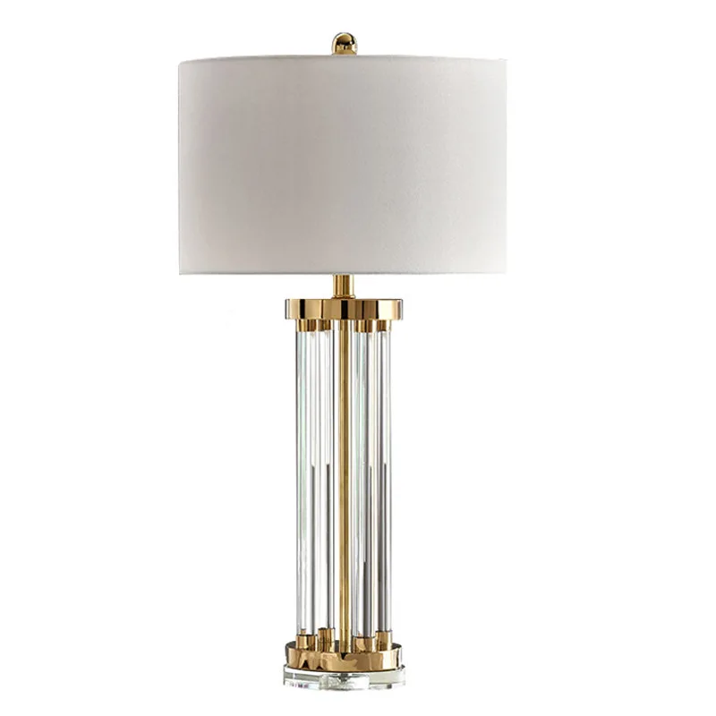 

Europe Simple Sven Creative Table Lamps Clear Crystal Copper Main Material Table Lamps In Villa Living Room Bedroom Table Lamps