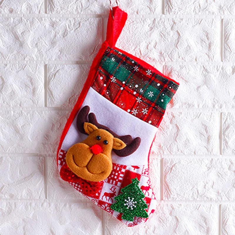 Держатели для подарков в виде Санта-Клауса, снеговика, сумка для хранения, кулон, Рождественская елка, домашний декор, новогодние чулки, носки, орнамент, Рождественское украшение, 62438 - Цвет: K