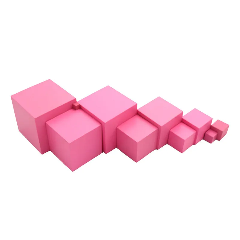 Высокое качество Деревянные Монтессори игрушки для математики розовая башня Твердый деревянный куб 0,7-7 см раннего дошкольного образования подарок на день детей