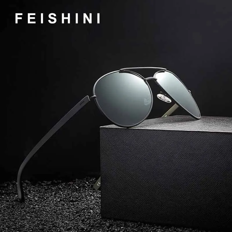 Солнцезащитные очки FEISHINI мужские и женские винтажные Поляризационные солнечные