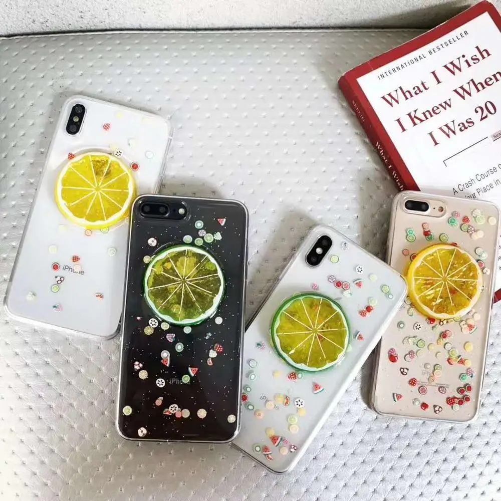

3D Relief lemon phone case for coupe iphone X Xs max XR clear soft TPU Fruit fresh style cover for iphone 7 8 6 6s plus case
