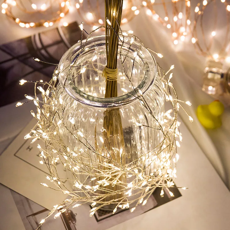 

Firecracker Shape Copper Wire Plug String Lights Luminaria 7.5m LED Decor For Christmas Garland Wedding guirlande lumineuse led