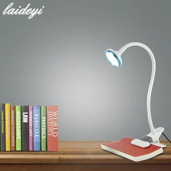 

LAIDEYI USB Modern Hose Adjustable Table Lamp LED Clamp Desk Light with Touch Sensor Reading Night Lights Drop Shipping 830