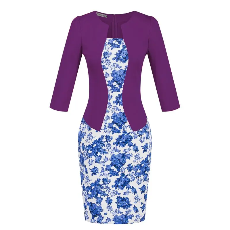 

Fashion Pencil Dress Office Female Autumn Elegant Plus Size Black Red Work Wear Vintage Women Clothes Bodycon Vestido Ladies