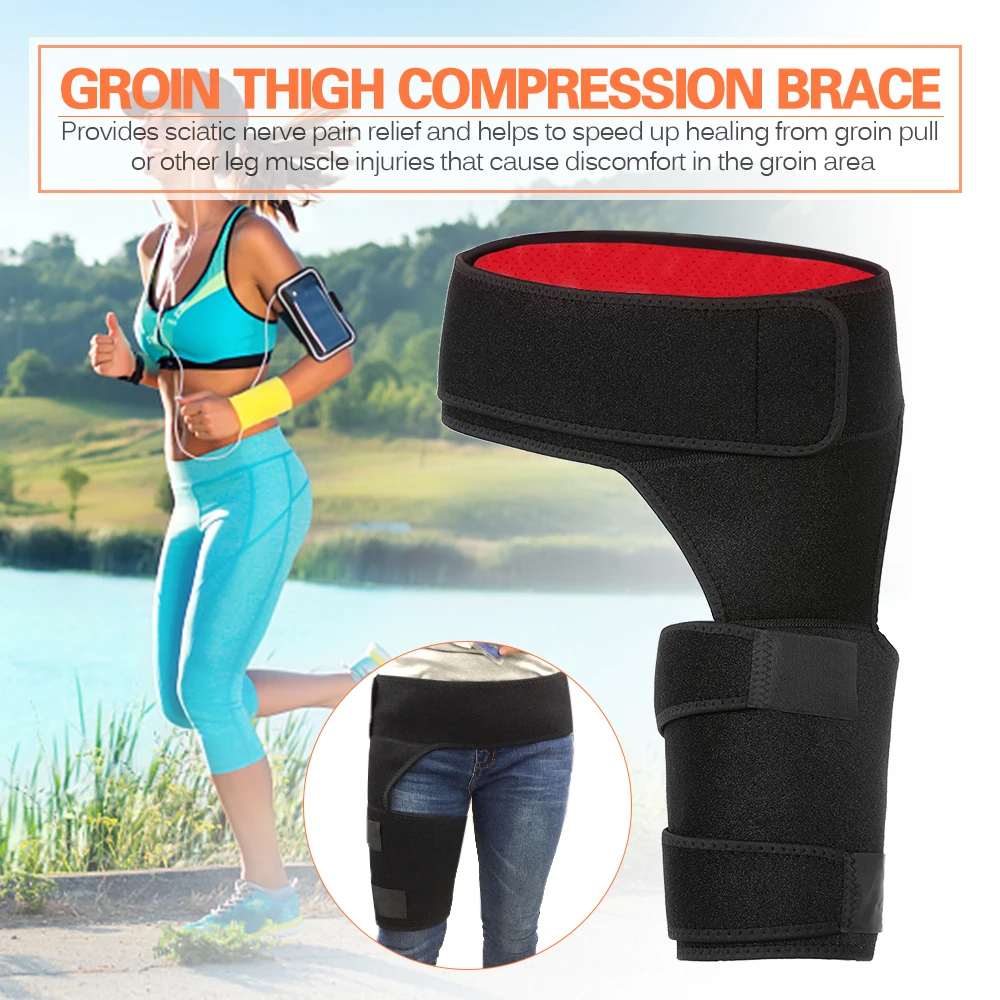 

Waist Leg Pain Relief Support Adjustable Strained Groin Brace Wrap Compression Elastic Waist Thigh Support Straps Waist Brace