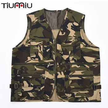 

Men Army Green Camouflage Tactical Askeri Malzeme Vest Multi Pocket Travel Photography Vests Militar Softair Roupas Masculinas