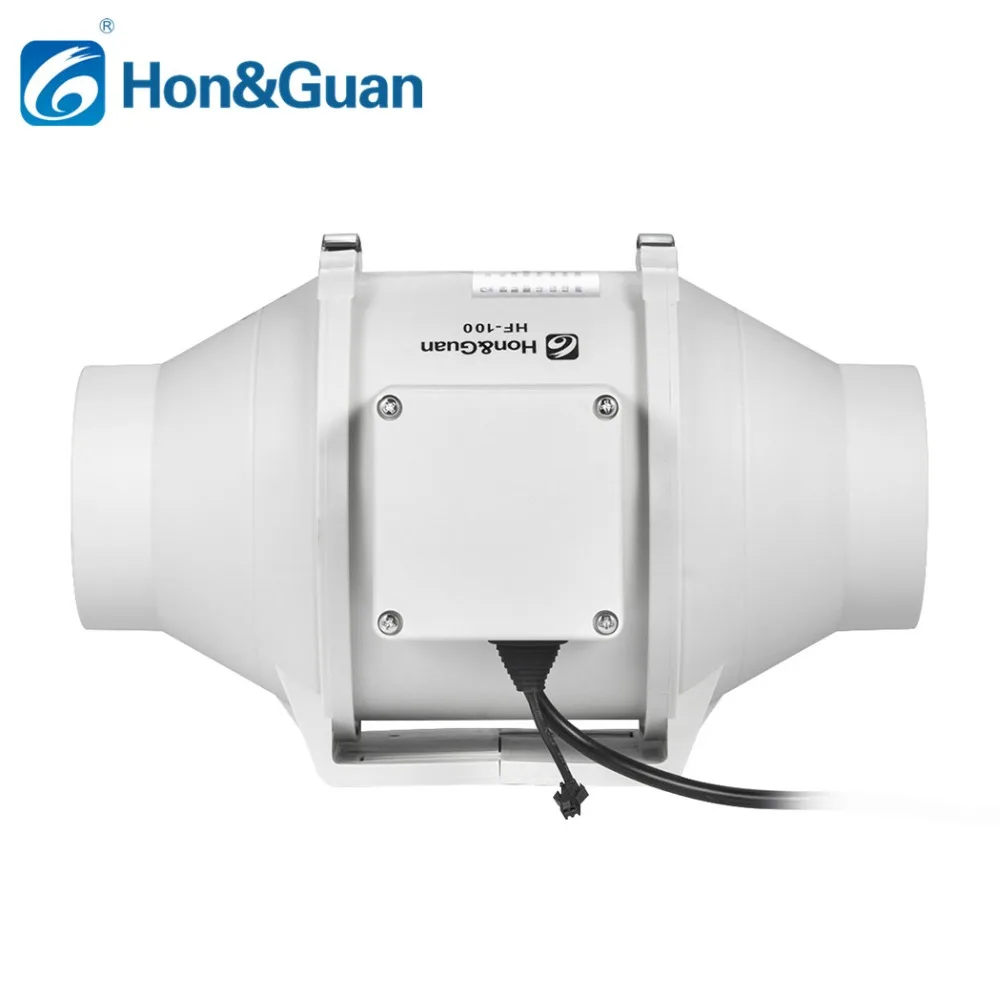 4 Inch Timer Extractor Inline Duct Fan with Smart Wired Switch Suitable for Indoor Exhaust Ventilation 220V with Delay Setting 