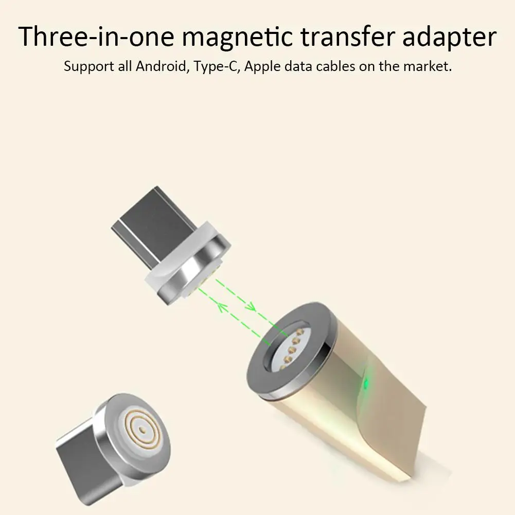 Магнитный адаптер 3 А Ток Быстрая зарядка Магнитный преобразователь три в одном адаптер IOS Android type-C Магнитная передача Micro U