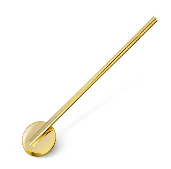 Spoon Drink Straws Julep Spoon Straw Drinking Straws Steel with Metal Cleaning Brush 8.26inch (21cm)