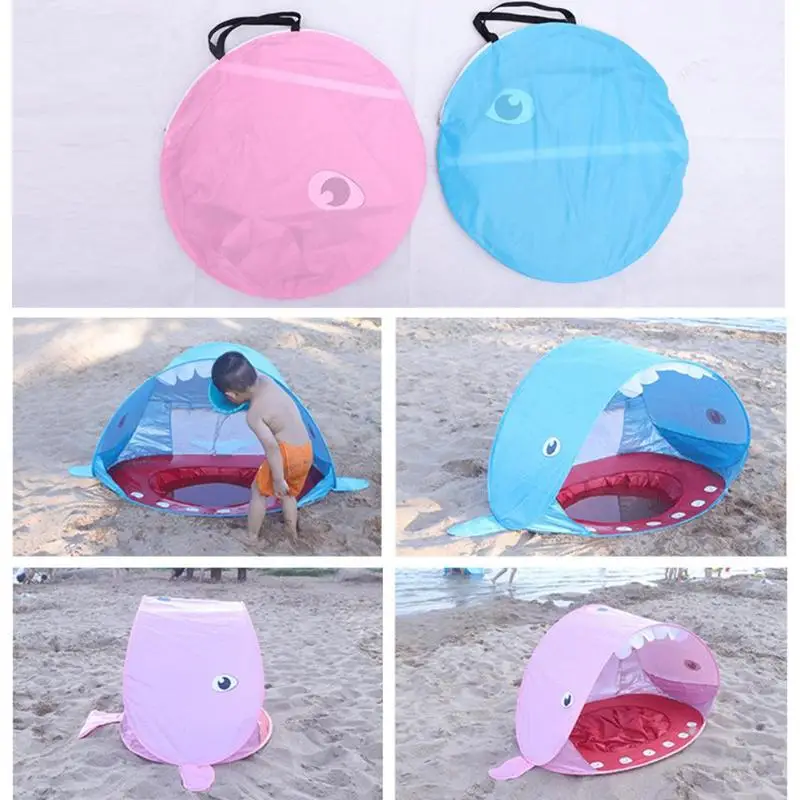 Summer Baby Beach Tent Kids Whale Shape UV Protection Rain-proof Shelter Pop Up sun Awning Tent Children Sunshelter with Pool