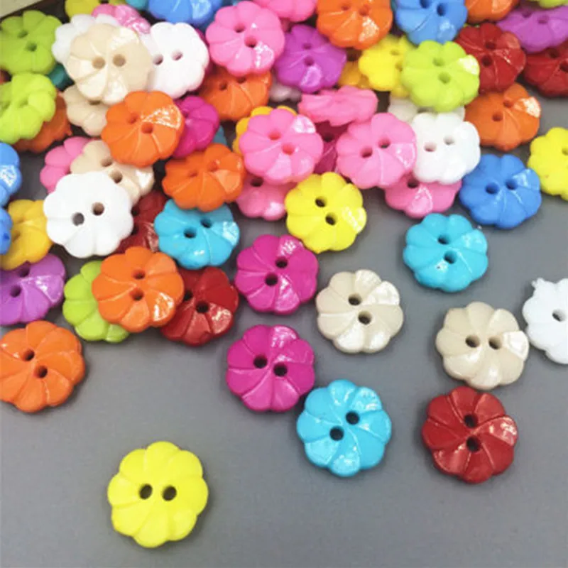 Acrylic Flower Buttons Pk 200 