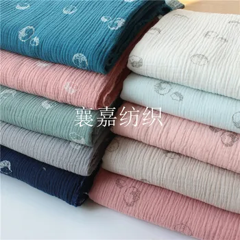 

100x135cm Thin Summer Shirt Material Floral Cotton Crepe Fabric DIY Apparel