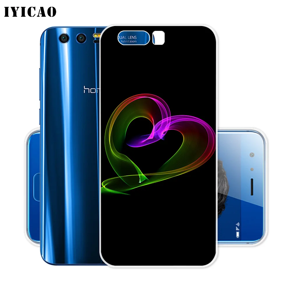 Мягкий силиконовый чехол IYICAO neon love hearts для Huawei Y9 Y7 Y6 Prime 2018 Honor 8C 8X 8 9 10 Lite 7X 7C 6A 7A