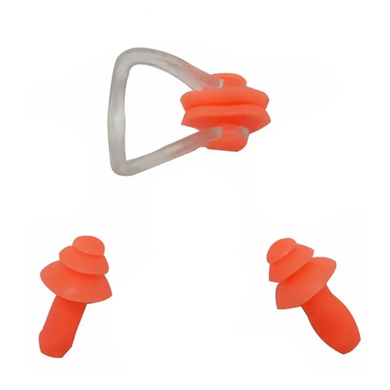 Sports Fitness GYM Swimming Pool Accessories Nasal Splint Ear Plugs Silicone Swimming Nose Clip Earplug Watertight Set Kit H5