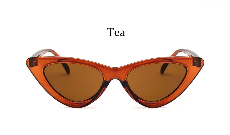 Tea Кошачий глаз, модные солнцезащитные очки для женщин, модные винтажные маленькие очки, женские зеркальные солнцезащитные очки, женские брендовые дизайнерские ретро очки - Цвет линз: Tea