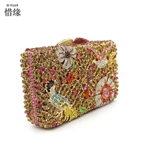 XIYUAN Брендовая женская обувь золотого цвета со стразами в виде животного, обувь с украшением в виде кристаллов вечерняя сумочка клатчи, сумки дамские свадебные Кошелек дамские сумочки кошелек женская сумочка