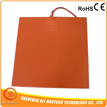 

Customize 508mm X 508mm 1300W 220V Silicone heater pad for Mechanical equipment heating W/ Adhesive Can Screw Holes