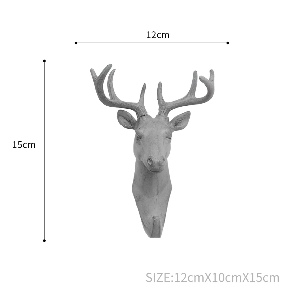 Roogo вешалка для ключей настенный Олень голова комнаты декоративный настенный крючок серый annimale настенная вешалка для одежды из смолы аксессуары для украшения дома - Цвет: RDA2BP