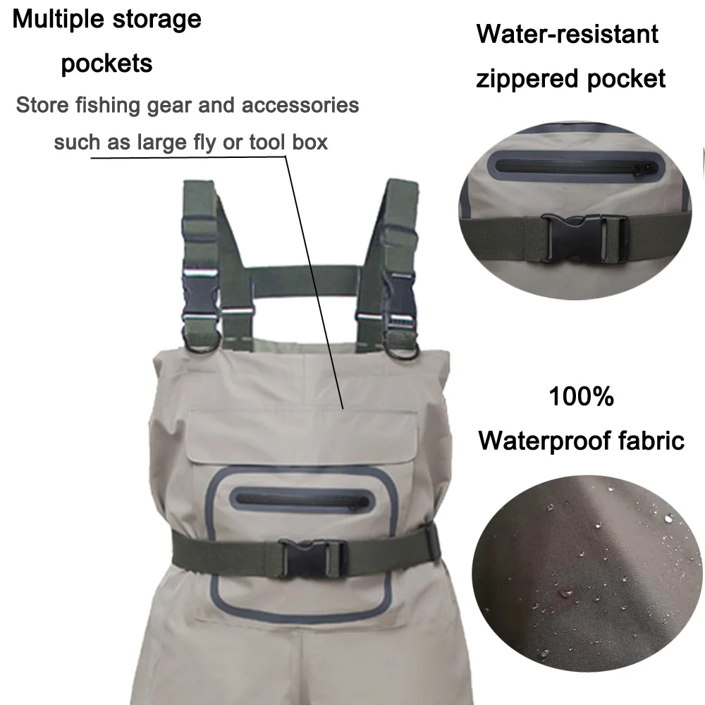 Lightweight Breathable Stockingfoot Fishing Wader Fly Fishing Chest Waders  Pant for Men and Women