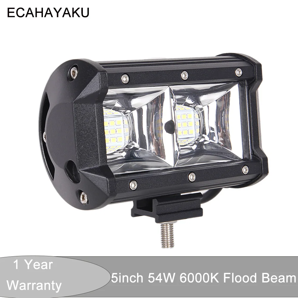 

5 inch LED work light bar 54W flood headlight 12V 24V for car trailer wagon pickup boat 4x4 4WD motor offroad fog lamp light bar