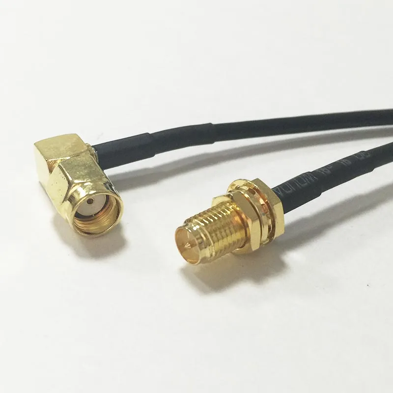 

New RP-SMA Male Plug Right Angle Switch RP-SMA Female Jack nut pigtail cable RG174 Wholesale 20CM 8" for WIFI router