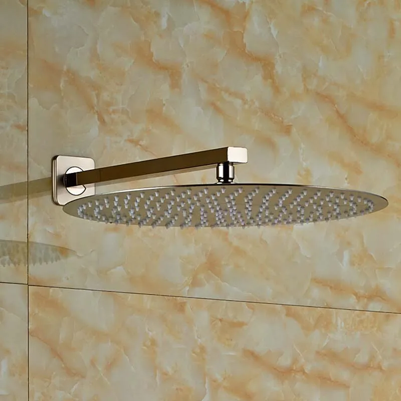 

Wholesale And Retail Luxury Round Brushed Nickel 12" Rainfall Shower Head Wall Mounted Shower Sprayer Head W/ Shower Arm