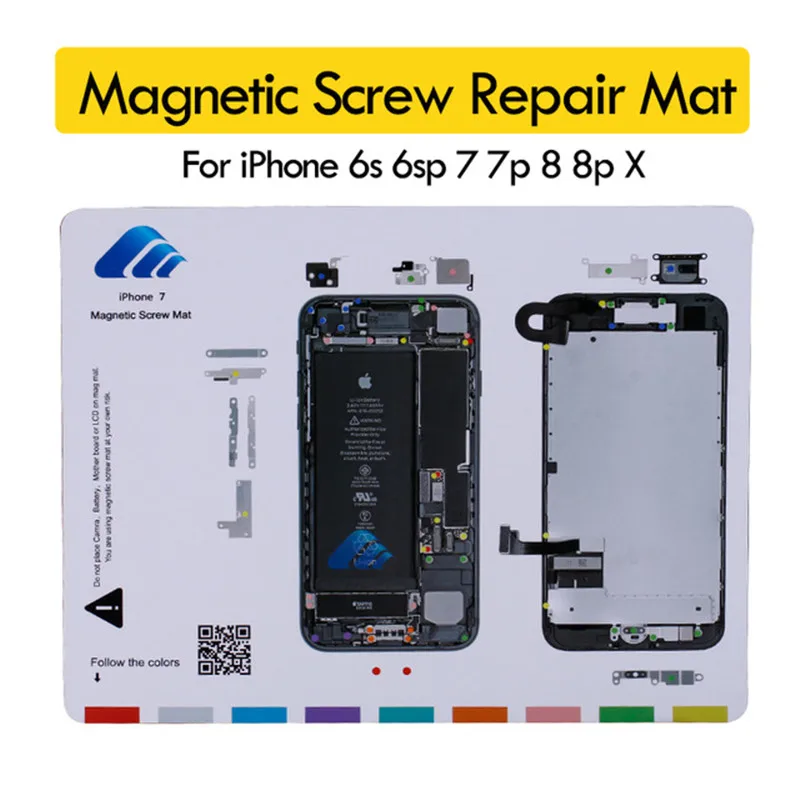

Magnetic Screw Mat For iPhone X 8 7 6S plus LCD Screen Opening Tools Professional Repair Work Pad with Screw Location Templates