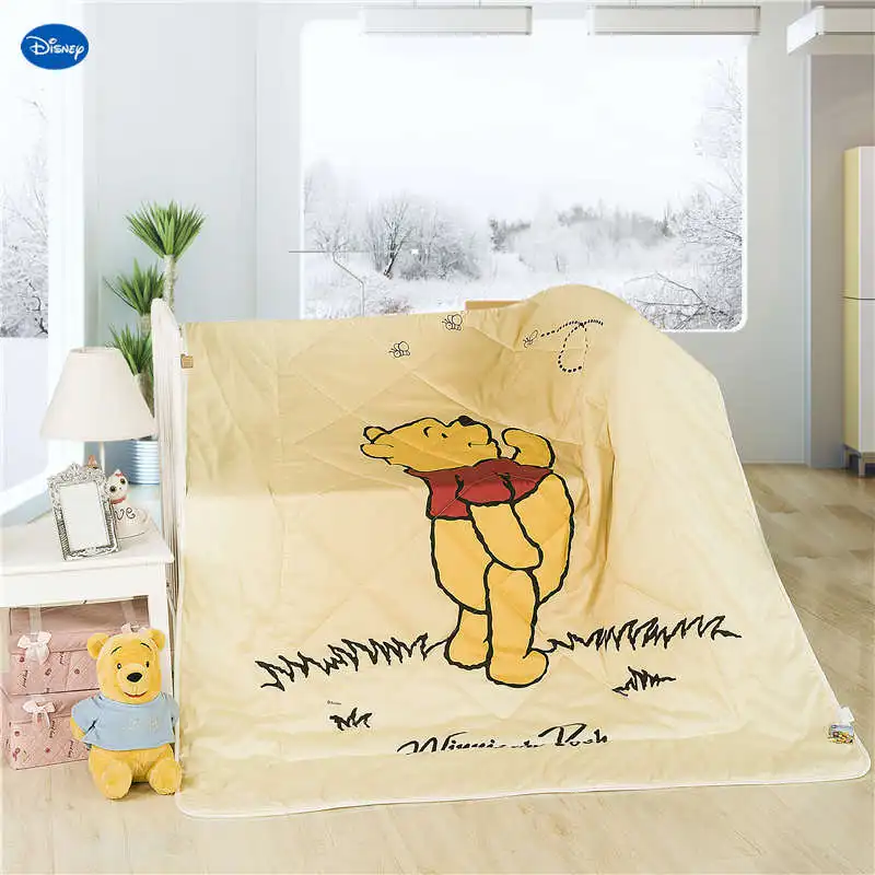 

Lovely Disney Winnie the Pooh Quilts Summer Comforter Bedding Cotton Fabric Babies Kids Bed Cover Coverlet Cartoon Bedroom Decor