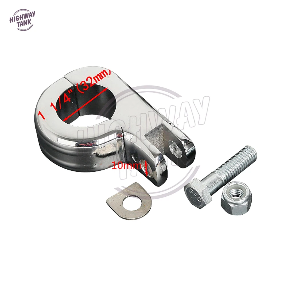 Хромированный мотоциклетный чехол для ног Moto Foot Peg P-Clamp монтажный комплект для Harley защита двигателя 1 1/" 32 мм шоссейный бар