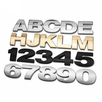 

52 Pieces 40mm Black Gold Letter and Numbers Metal Chrome Car Emblem Badge 3D Car Stickers Refitting Customize Home Decoration