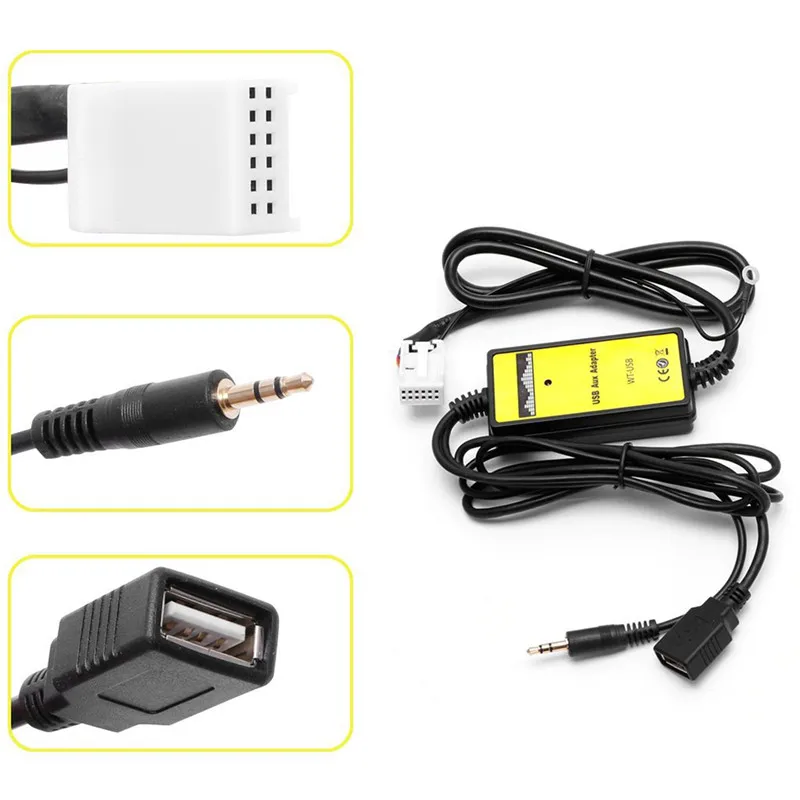 12 24 в автомобильное аудио радио 3 5 мм USB Aux in MP3 плеер Интерфейс адаптер замена Pin