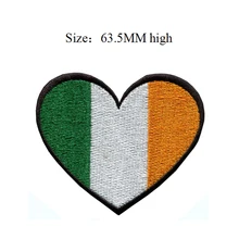 63,5 мм высокое Флаг Ирландии Патч наклейка на ткань "Сердце" Индивидуальные Жилеты/apliques де ro/Патчи для одежды
