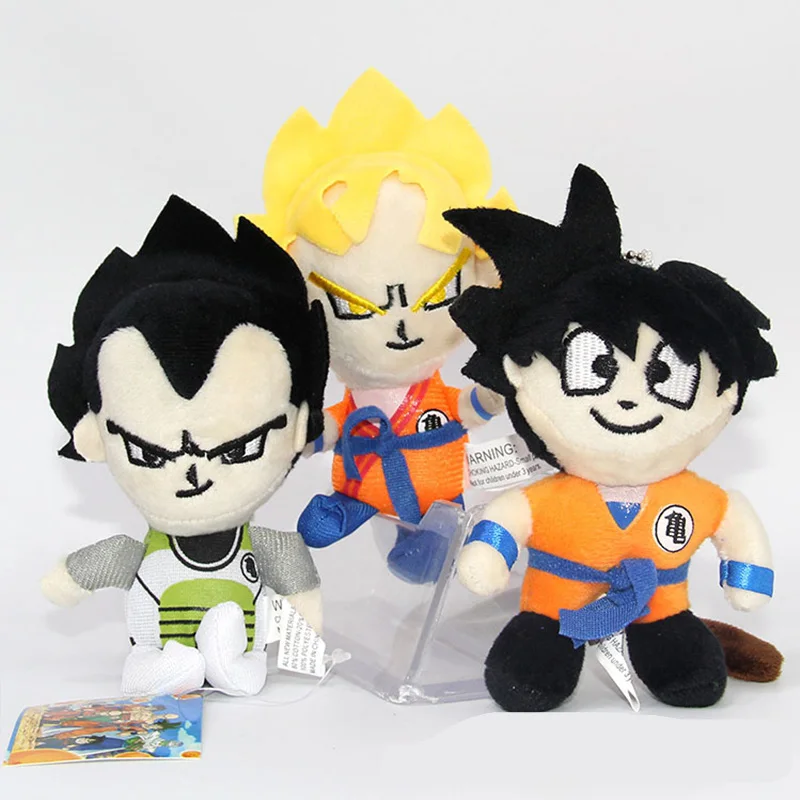 

L 3 Styles Dragon Ball Z Son Goku Saiyan Piccolo Trunks Vegeta Torankusu 10CM Plush Doll Pendents Stuffed Toys for kids gift
